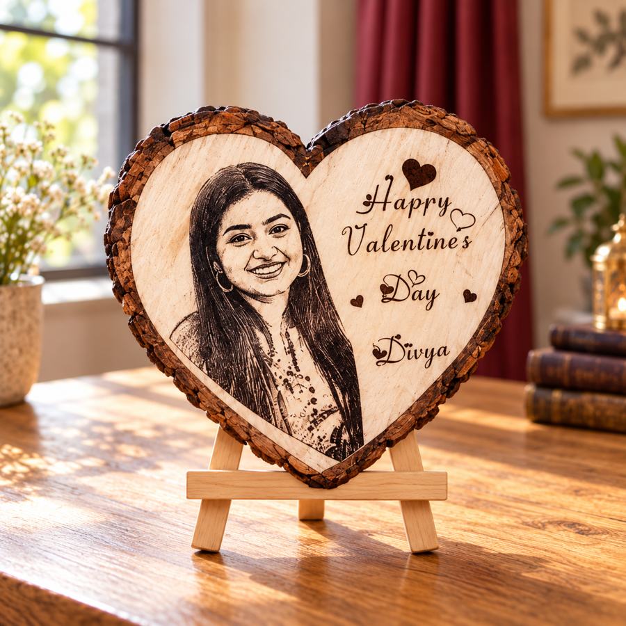 Heart wooden gift, 10 × 10 in